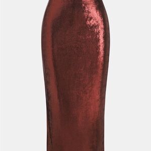 Cupshe Metallic Pencil Skirt in Rich Red